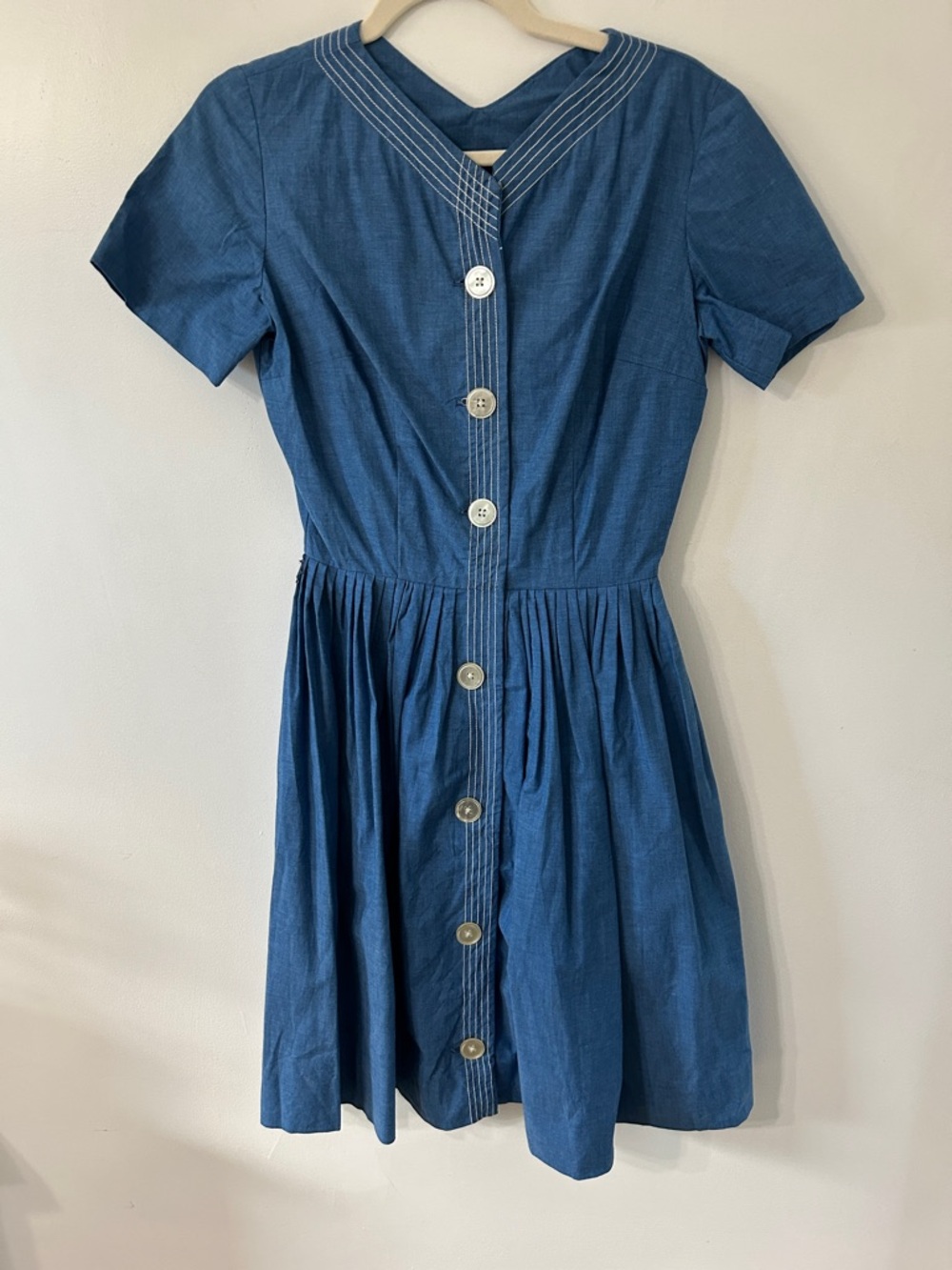 Vintage Dress Women’s Handmade? by Dixie Deb Denim Blue Dress Western Full Skirt